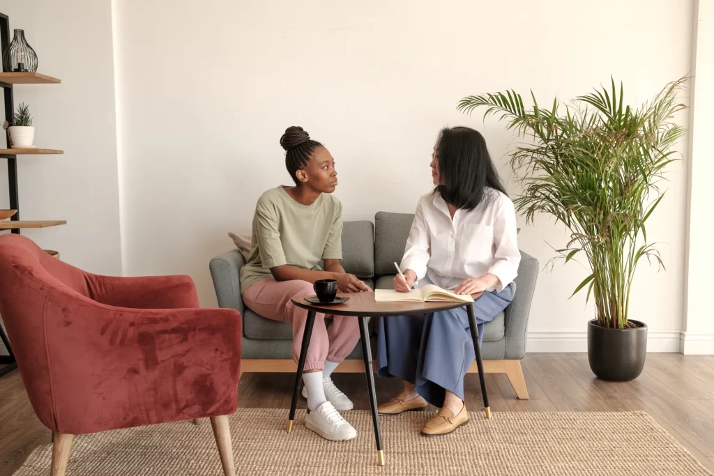 woman in therapy for Audio personality disorder